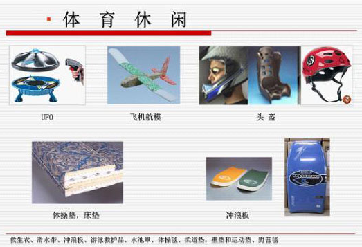 EPP體(ti)育休閑(xian)用品材(cái)料應用(yong) EPP體育(yu)休閑用(yòng)品材料(liao)應用